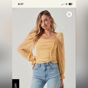 ASTR the label tonina puff sleeve top